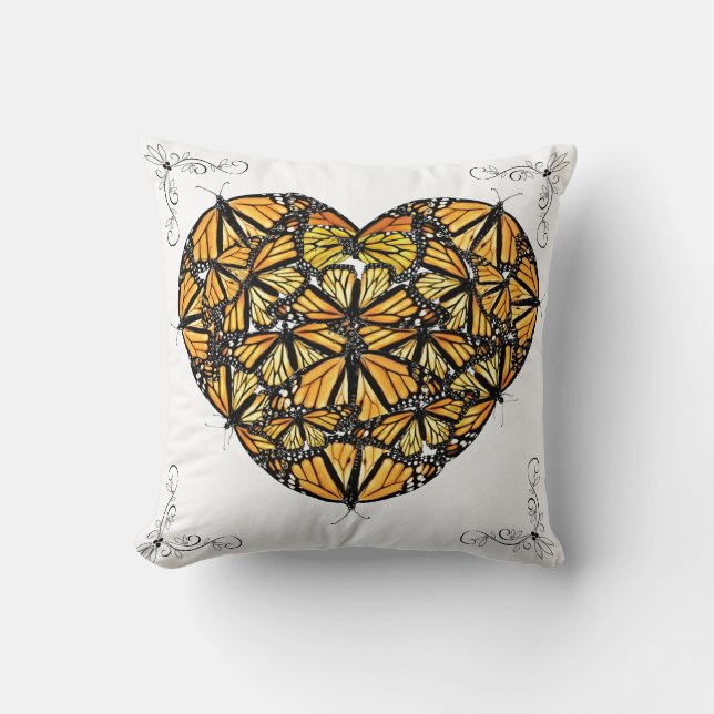 Throw Pillow Heart of Monarchs (Front)