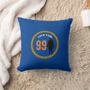 Throw Pillow Hockey Player - Add Name & Number 