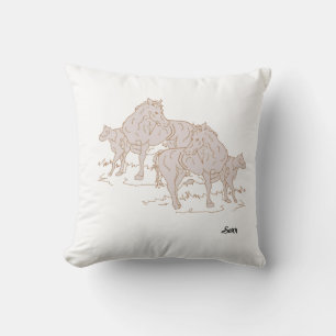 Throw Pillow Horse With a Cow 
