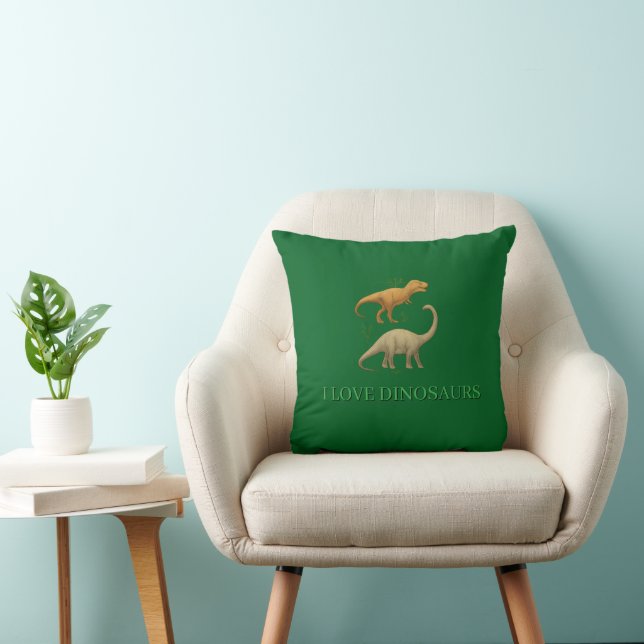 Throw Pillow - I Love Dinosaurs (Chair)