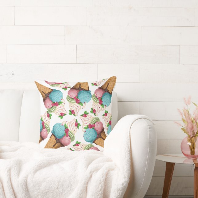 Throw Pillow ice cream. (Couch)