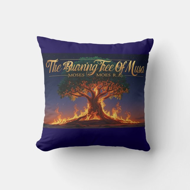 Throw Pillow- Islamic "The Burning Tree Of Musa" Throw Pillow (Front)