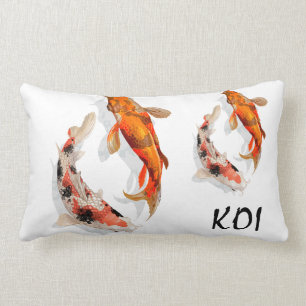 Throw Pillow-KOI Fish Lumbar Pillow