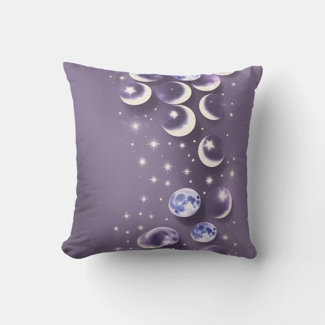Throw Pillow - Lavender Celestial Moon (Front)