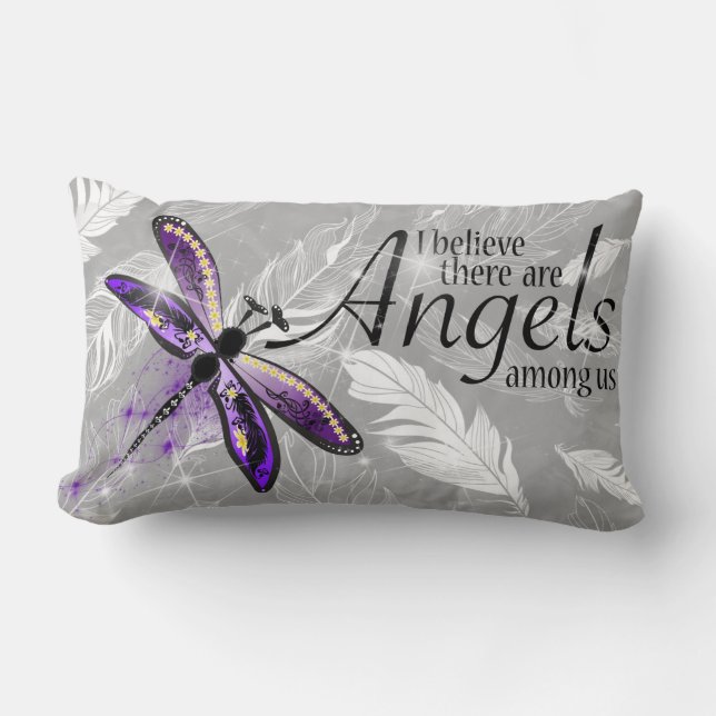 Throw Pillow, Lumbar Pillow 13" x 21" Dragonfly (Front)