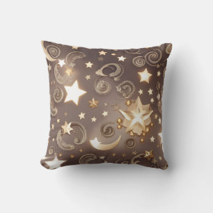 Throw Pillow – Luxury Champagne Gold Celestial Moo