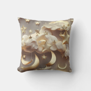 Throw Pillow – Luxury Creamy Celestial Moon