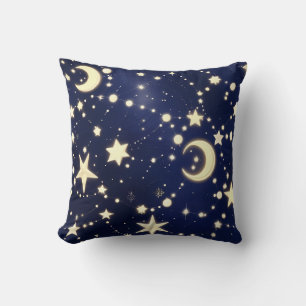 Throw Pillow – Luxury Velvet Navy Celestial Moon