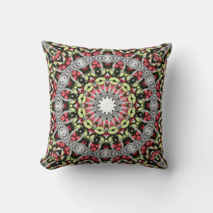 Throw Pillow Mandala round pattern kaleidoscope