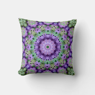 Throw Pillow Mandala round pattern kaleidoscope re