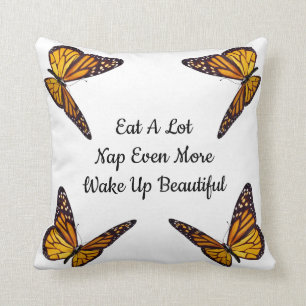 Throw Pillow Monarch Eat a lot...