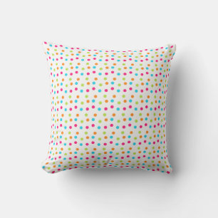 Throw Pillow/Multi-Coloured Polka Dots Pillow