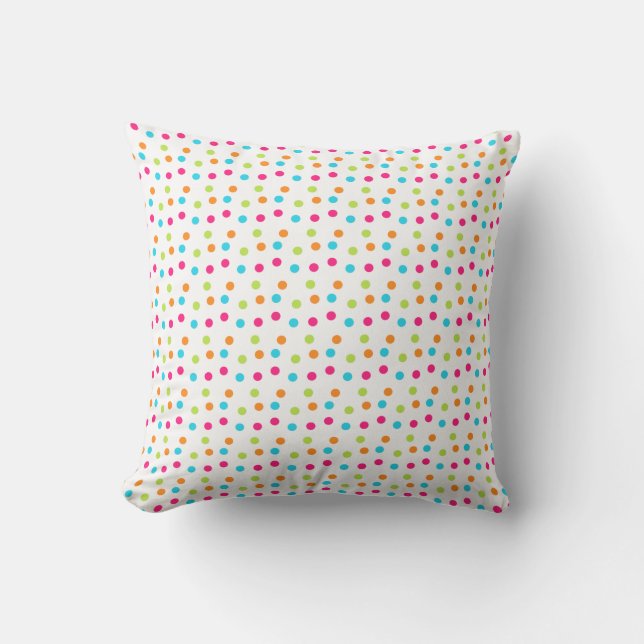 Throw Pillow/Multi-Coloured Polka Dots Pillow (Front)
