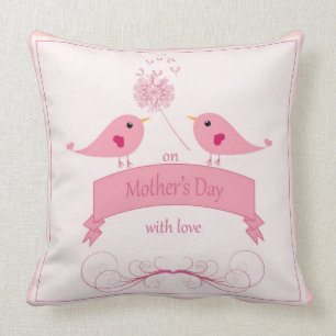 Throw Pillow  "On Mother's Day with Love"