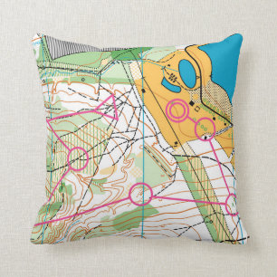 Throw Pillow - Orienteering Map