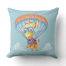 Throw Pillow Parachute Giraffe