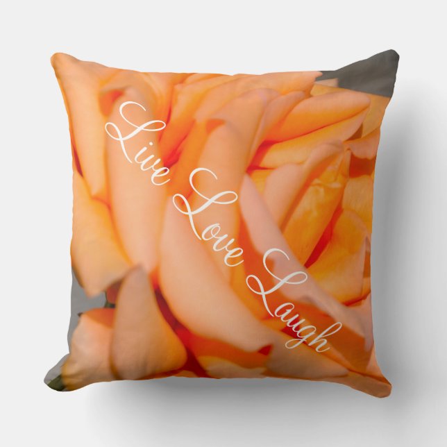 Throw Pillow/Peach Rose Pillow (Front)