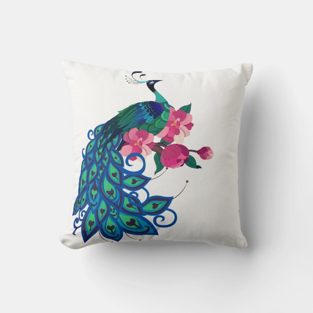 Throw Pillow-Peacock Pillow (Front)