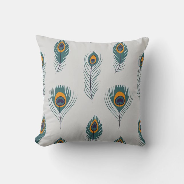 Throw Pillow peacock print (Front)