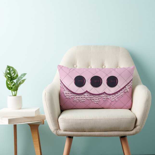 Throw Pillow - Pink Button (Chair)