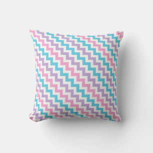 Throw Pillow, Pink, Lavender, Turquoise Chevrons Pillow