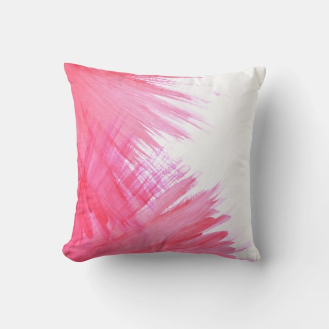 Throw Pillow-Pink Paint Abstract Pillow (Front)