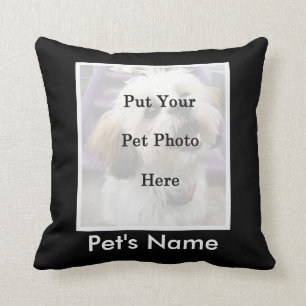 Throw Pillow Place for Your Pet Photo and Name