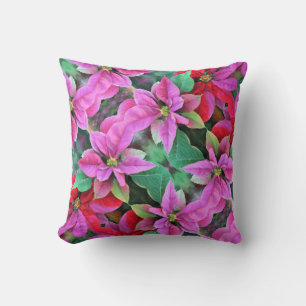 Throw Pillow - Poinsettias