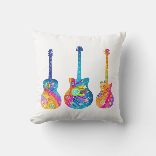 THROW PILLOW - POP ART GUITARS (Front)