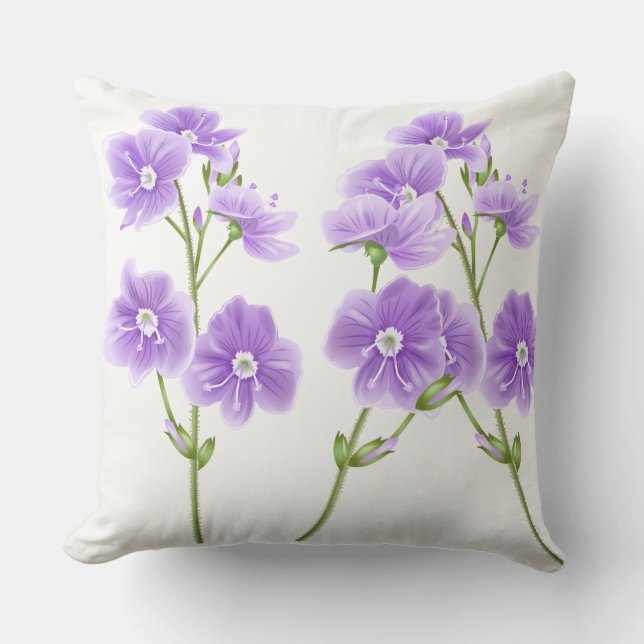Throw Pillow-Purple Wildflowers Pillow (Front)
