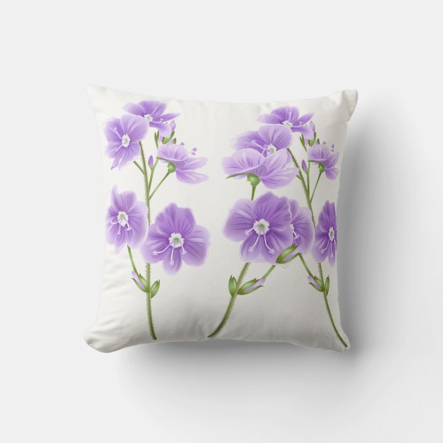Throw Pillow-Purple Wildflowers Pillow (Front)
