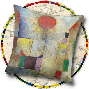THROW PILLOW - "Red Balloon" (1922) - Paul Klee