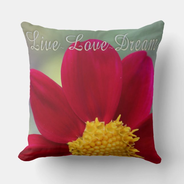 Throw Pillow/Red Flower Pillow (Front)