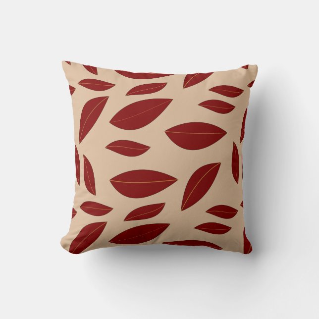 Throw Pillow Red Leaves (Front)
