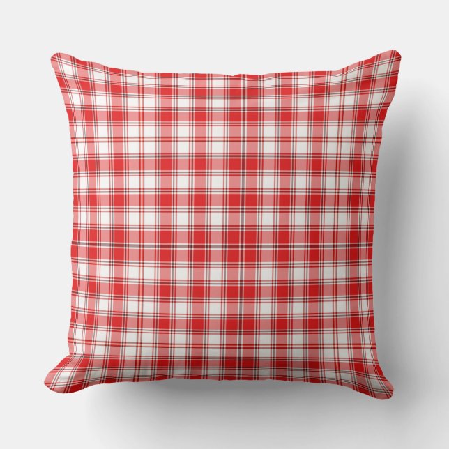 Throw Pillow-Red Plaid Pillow (Front)