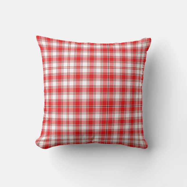 Throw Pillow-Red Plaid Pillow (Front)