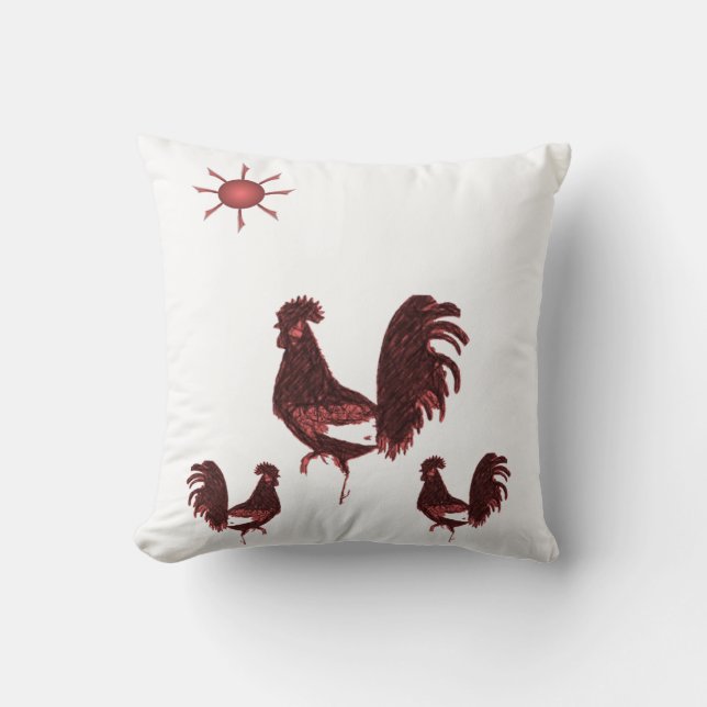Throw Pillow Rooster (Front)