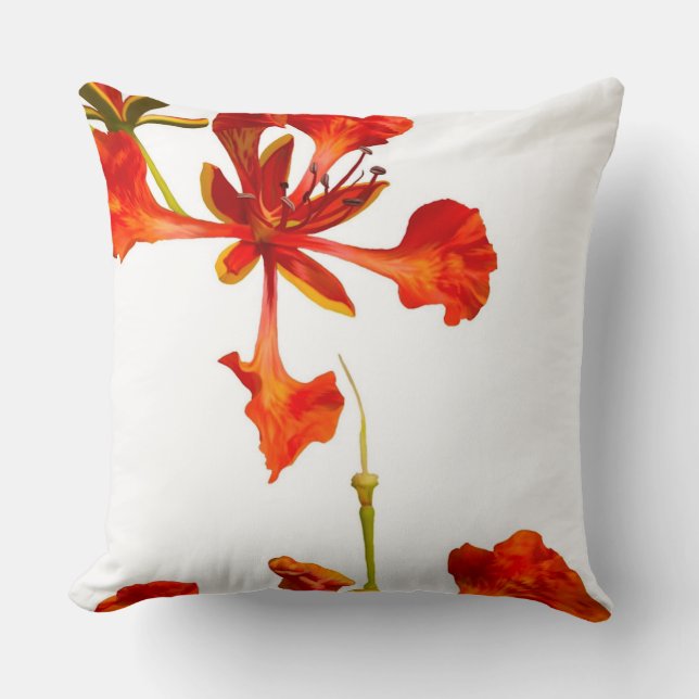 Throw Pillow Royal Poinciana Flower (Front)