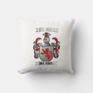 Throw Pillow Russo Italian Surname And Shield