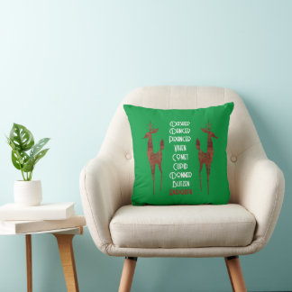 Throw Pillow -  Santa's Reindeer -Rudolph 