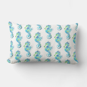 Throw Pillow-Seahorse Lumbar Pillow