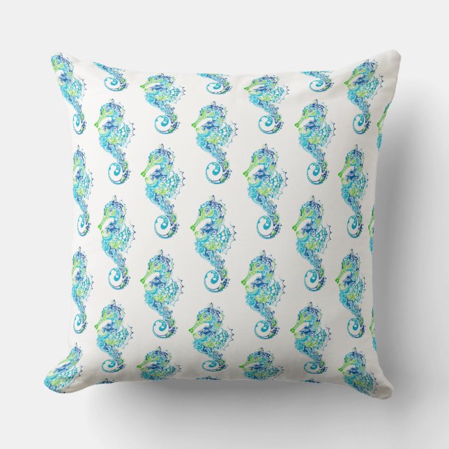 Throw Pillow-Seahorse Pillow (Front)