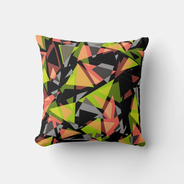 Throw Pillow Seamless geometric triangles shapes p (Front)
