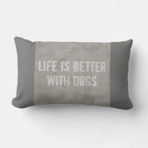 throw pillow shabby chic dog quote grey
