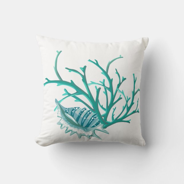 Throw Pillow-Shell & Coral Pillow (Front)