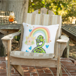 Throw Pillow Snake Rainbow