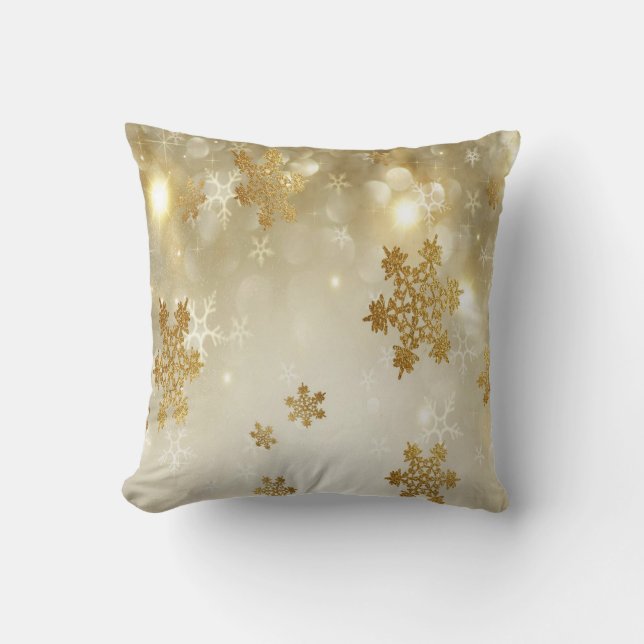 Throw Pillow/Snow Flakes Pillow (Front)