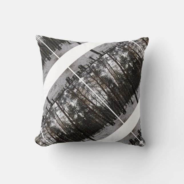 Throw Pillow snow in the woods LS (Front)
