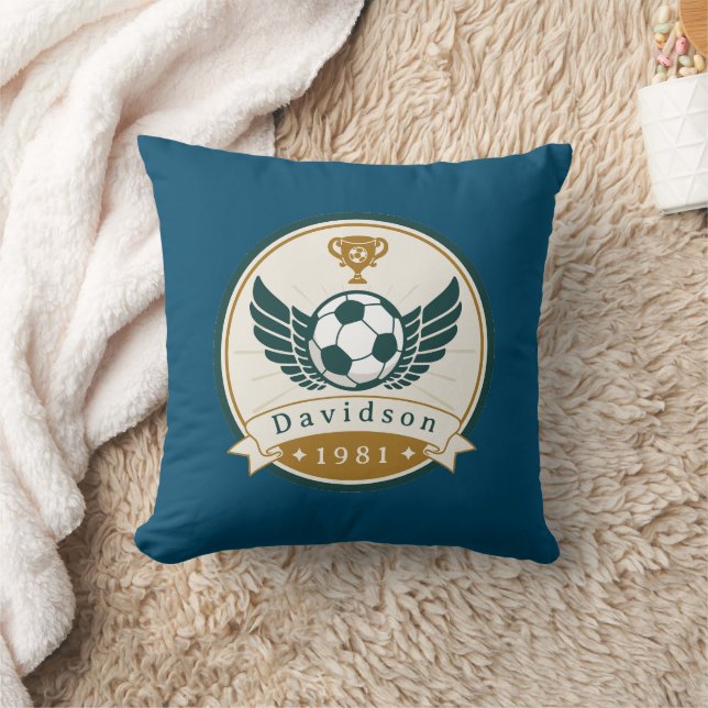 Throw Pillow - Soccer - Personalized - Add Name (Blanket)