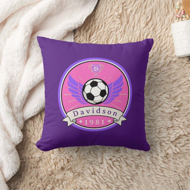 Throw Pillow - Soccer - Personalized - Add Name (Blanket)